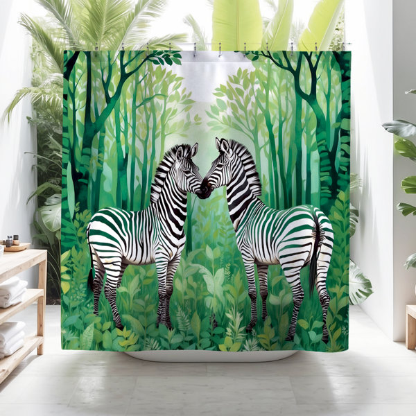 ULLI HOME Brassy Zebra Shower Curtain Wayfair Canada